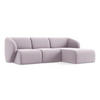 ECKSOFA Rechts Samt Stoff Violett - Flieder/Schwarz, Holzwerkstoff/Kunststoff (248/166cm) - Makamii