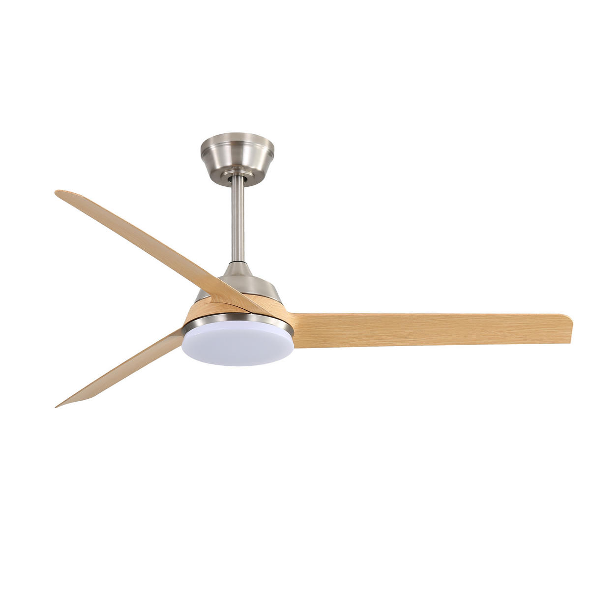DECKENLEUCHTE mit Ventilator 132CM, 22W LED, 3 ABS-Flügel und Fernbedienung - Nickelfarben, Kunststoff (132/132/36.5cm) - Kaket