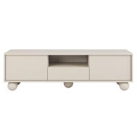 LOWBOARD Adel mit 2 Türen 1 Schublade und runden Füßen, 154 cm, Griffloss, Kaschmir - Kaschmir, Holzwerkstoff (154/46/38cm) - Beautysofa