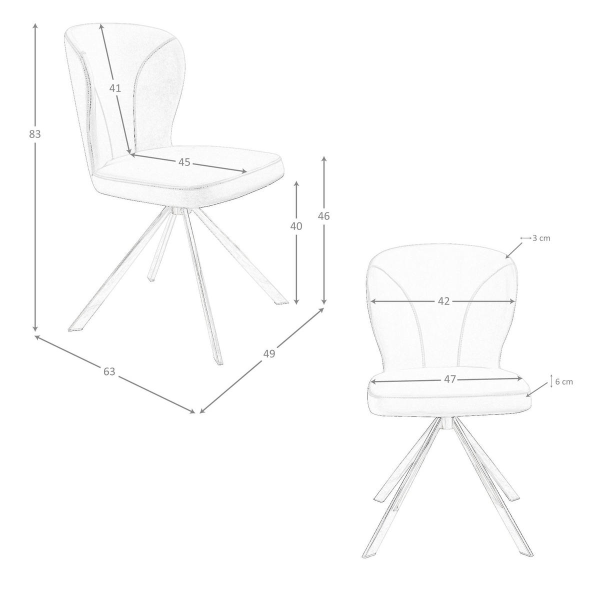STUHL Hellgrüner Kunstleder-Drehstuhl 49/63/83 cm - Pink/Goldfarben, Leder/Metall (49/83/63cm) - ANGEL CERDA
