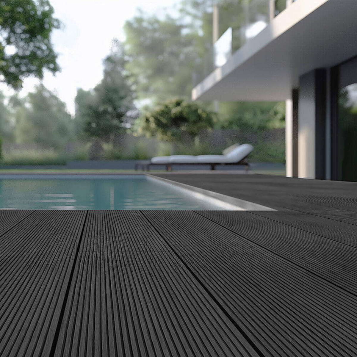 TERRASSENDIELEN SAMANA - Anthrazit, 2 m² - Anthrazit, Kunststoff (220/14.6/2.1cm) - Home Deluxe