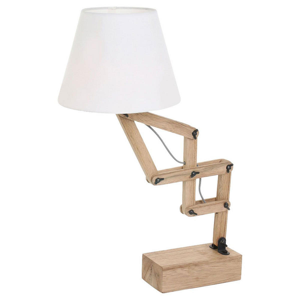 TISCHLEUCHTE Holz Braun Weiß - Braun, Holz (25/25/83cm)