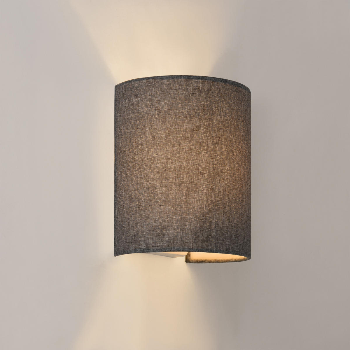 WANDLEUCHTE Brüssel - Grau, Textil (18/20/13cm) - lux.pro