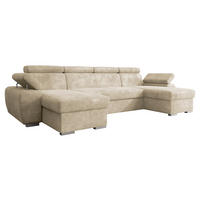 WOHNLANDSCHAFT Plaza U - Beige/Silberfarben, Holz/Kunststoff (323/85/170cm) - MIRJAN24