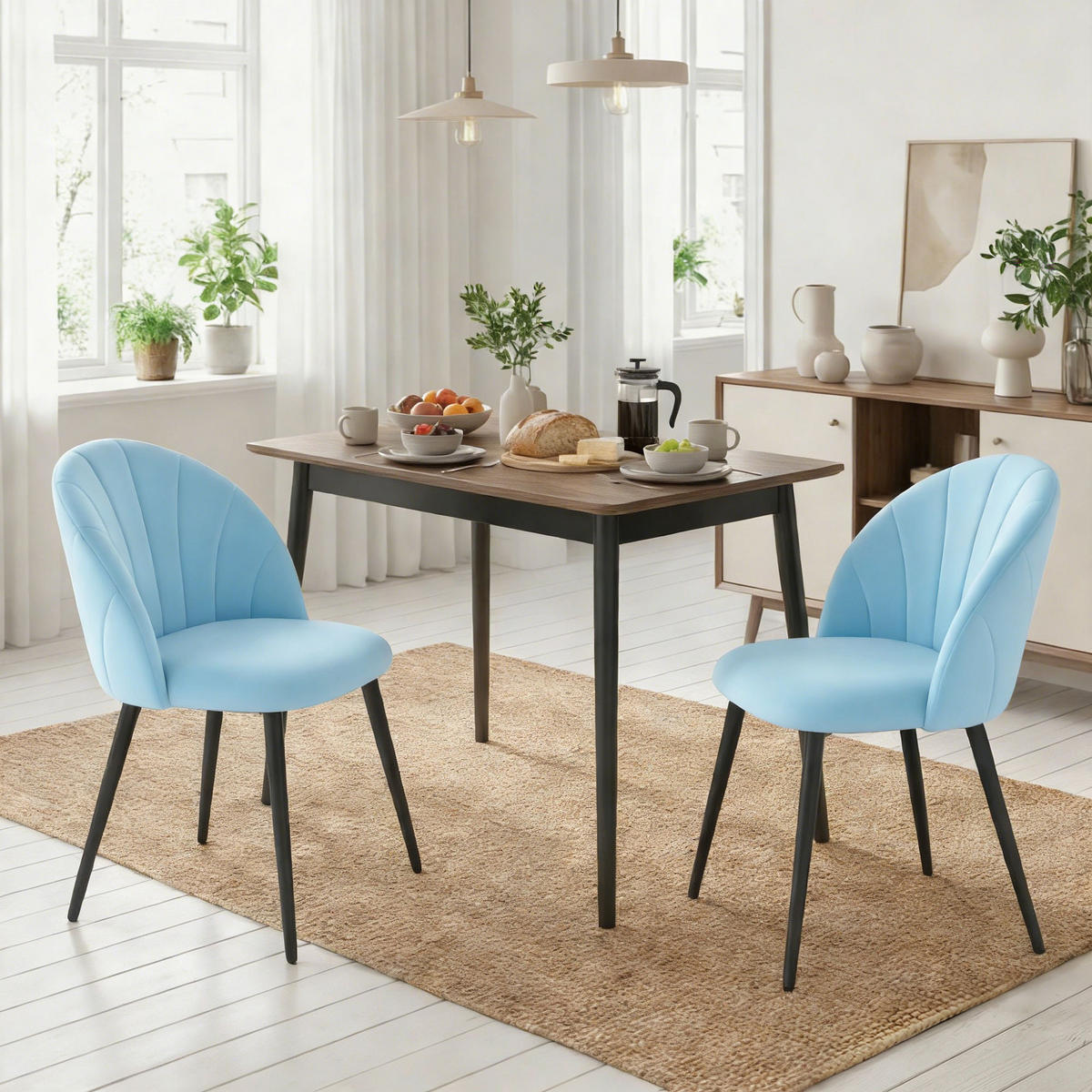 STÜHLE Blau 2 Stück - Blau, Naturmaterialien (52/79/55cm) - GiPP