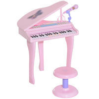 KINDER Klavier Piano - Rosa, Kunststoff (39/69/48cm) - HOMCOM