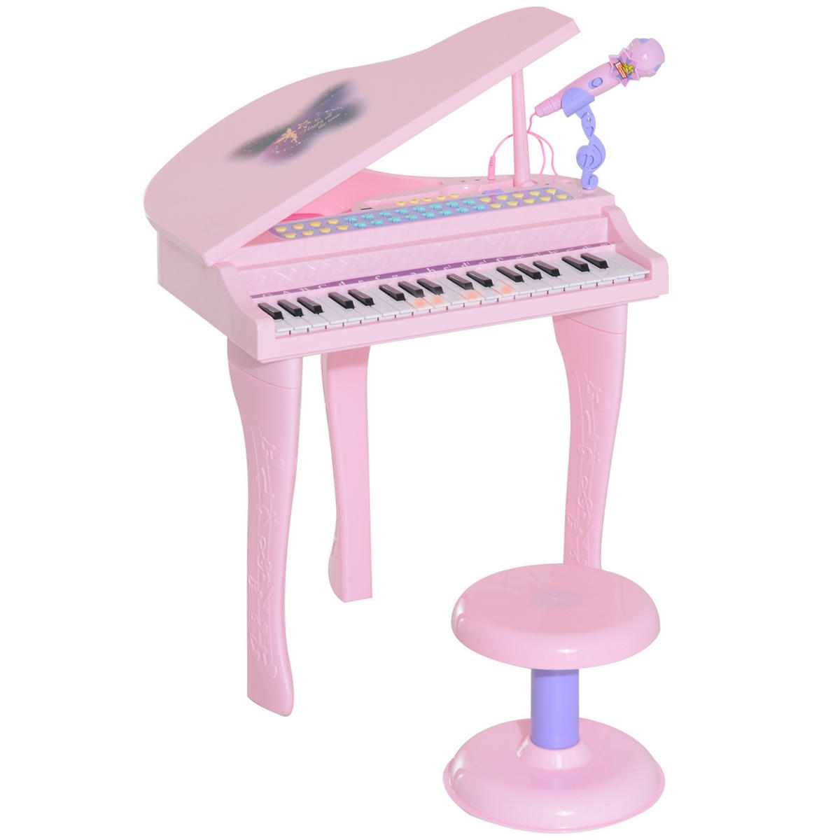 KINDER Klavier Piano - Rosa, Kunststoff (39/69/48cm) - HOMCOM