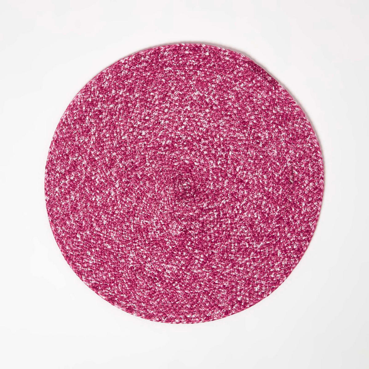 TISCHSET pink im 4er-Set, Platzsets rund geflochten, 40 cm - Pink, Textil (40/40cm) - Homescapes