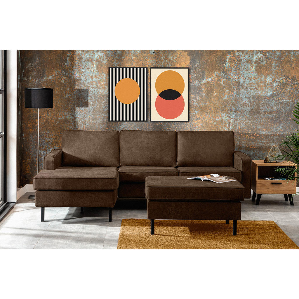 Thumbnail - Konsimo® Ecksofa-Links, Dunkelbraun, Textil, L-Form,L-Form, 234x160 cm, Hergestellt in Europa, Wohnzimmer, Sofas & Couch...