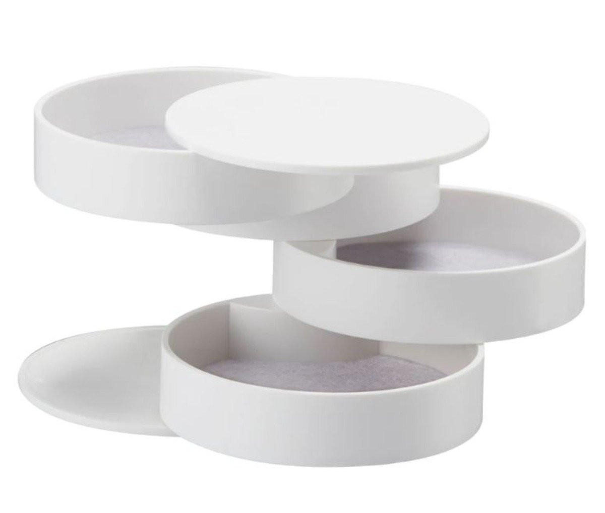 SCHMUCKKÄSTCHEN 4 Ebenen - 10/10/10 cm - Weiß, Kunststoff (10/10/10cm) - Yamazaki