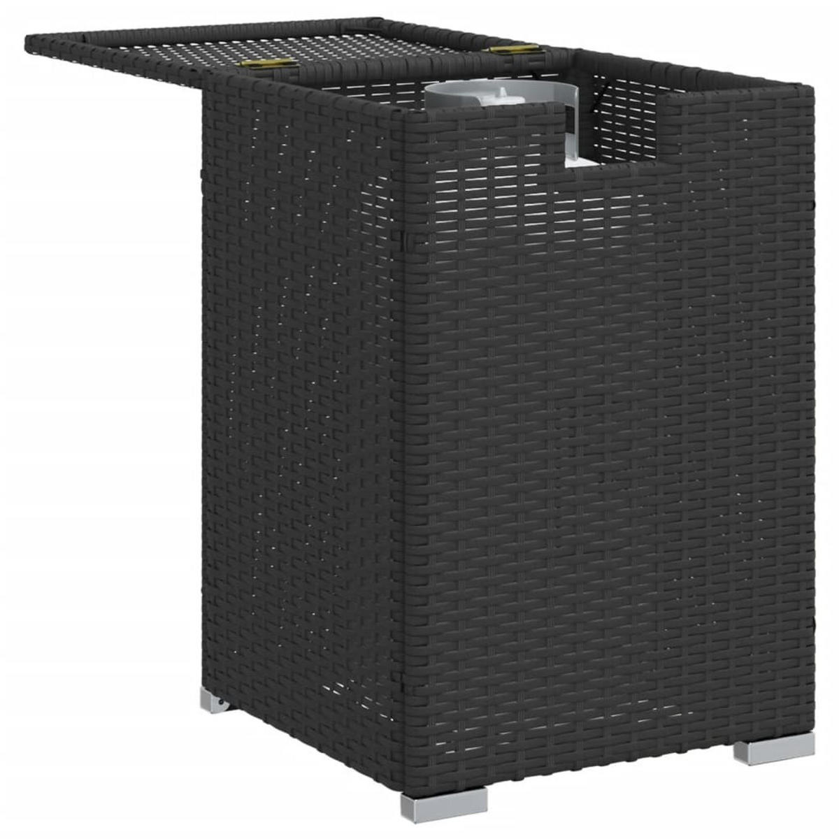 PROPAN-TANK-VERSTECKTISCH Schwarz 40/40/60 Cm Poly Rattan - Schwarz, Kunststoff (40/40/60cm) - vidaXL