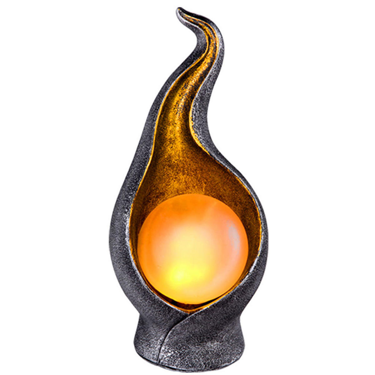 LED AUSSENLEUCHTE Bronze Flammen-Design 3er Set - Bronzefarben, Glas (12/11/26.5cm) - Globo Lighting