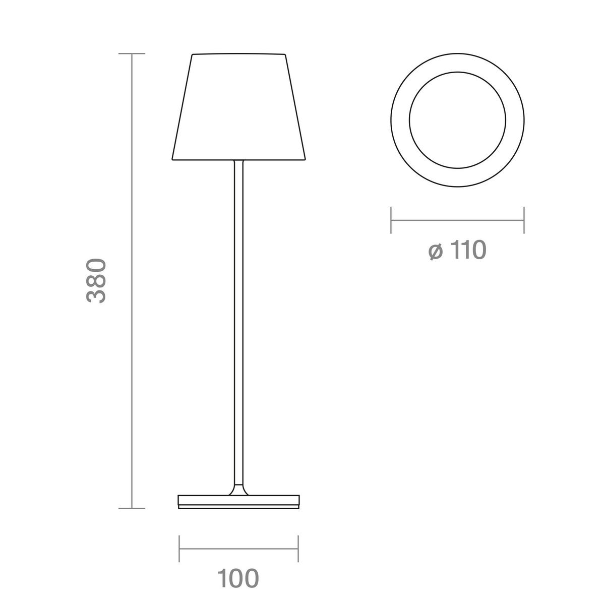LED Akku-Tischlampe, Nuindie 3.0 salbeigrün - Grün, Metall (38/10/38cm) - Sigor