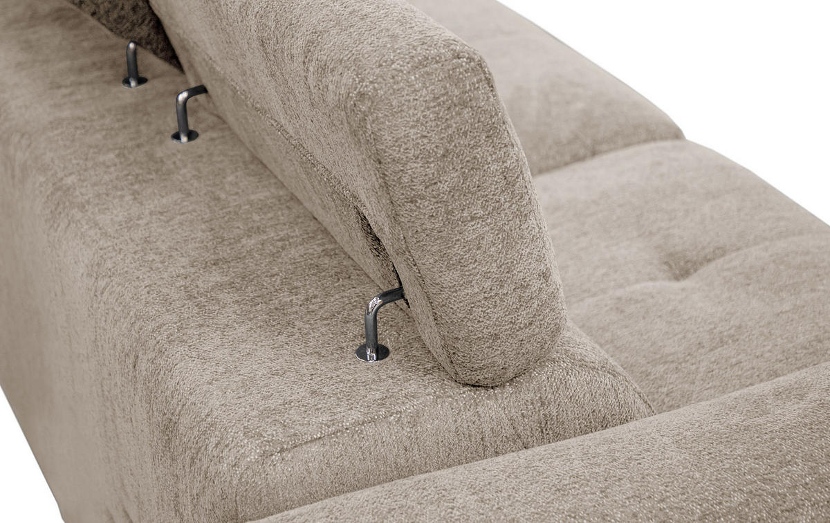 SOFA CALVERA 3-Sitzer, ecru - Ecru/Schwarz, Holzwerkstoff/Textil (204/79/106cm) - Courtois Laville