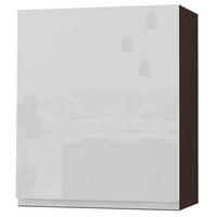 HÄNGESCHRANK Florence W2/60 Lava / RAL 9003 signalweiß HG 60 / 32,5 / 72cm - Türanschlag rechts - Dunkelgrau/Weiß Hochglanz, Holz/Holzwerkstoff (60/72/32.5cm) - Feldmann-Wohnen