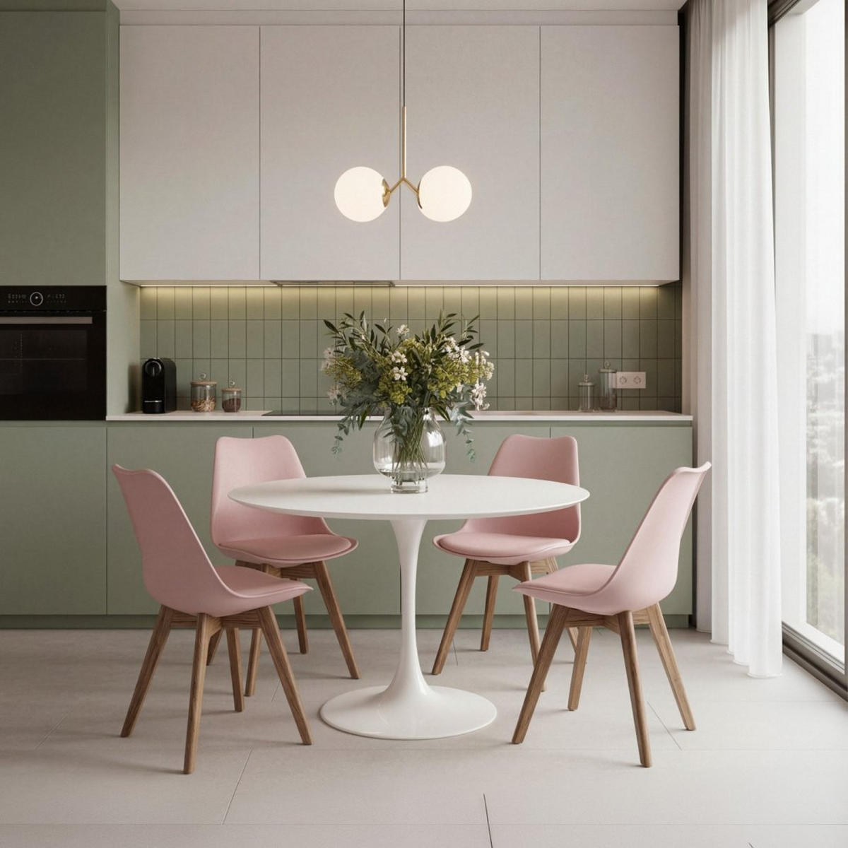 KÜCHENSTUHL Kler Rosa 49 cm x 81 cm 4er-Set - Pink, Kunststoff (49/81/57cm) - Klast Home