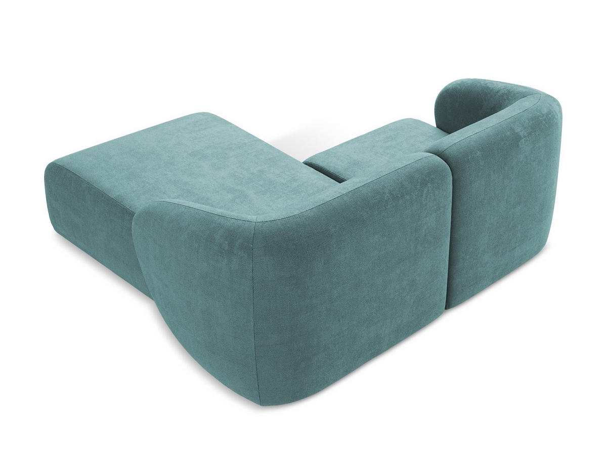 ECKSOFA Bouclé Stoff Grau - Schwarz/Grau, Holzwerkstoff/Kunststoff (251/251cm) - Makamii