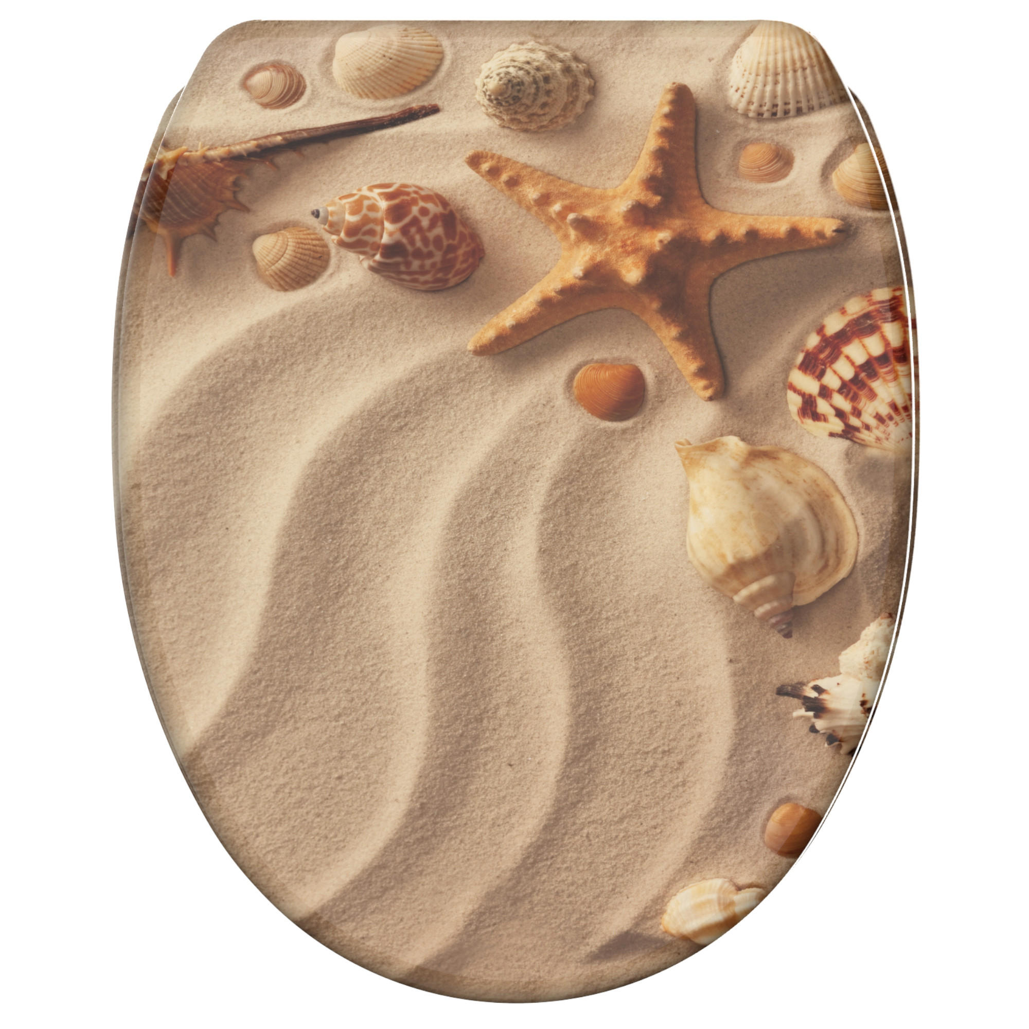 WC-SITZ mit Absenkautomatik & Top Fix Sanibel - Braun, Holzwerkstoff (37.7/5.5/48cm) - Sanilo