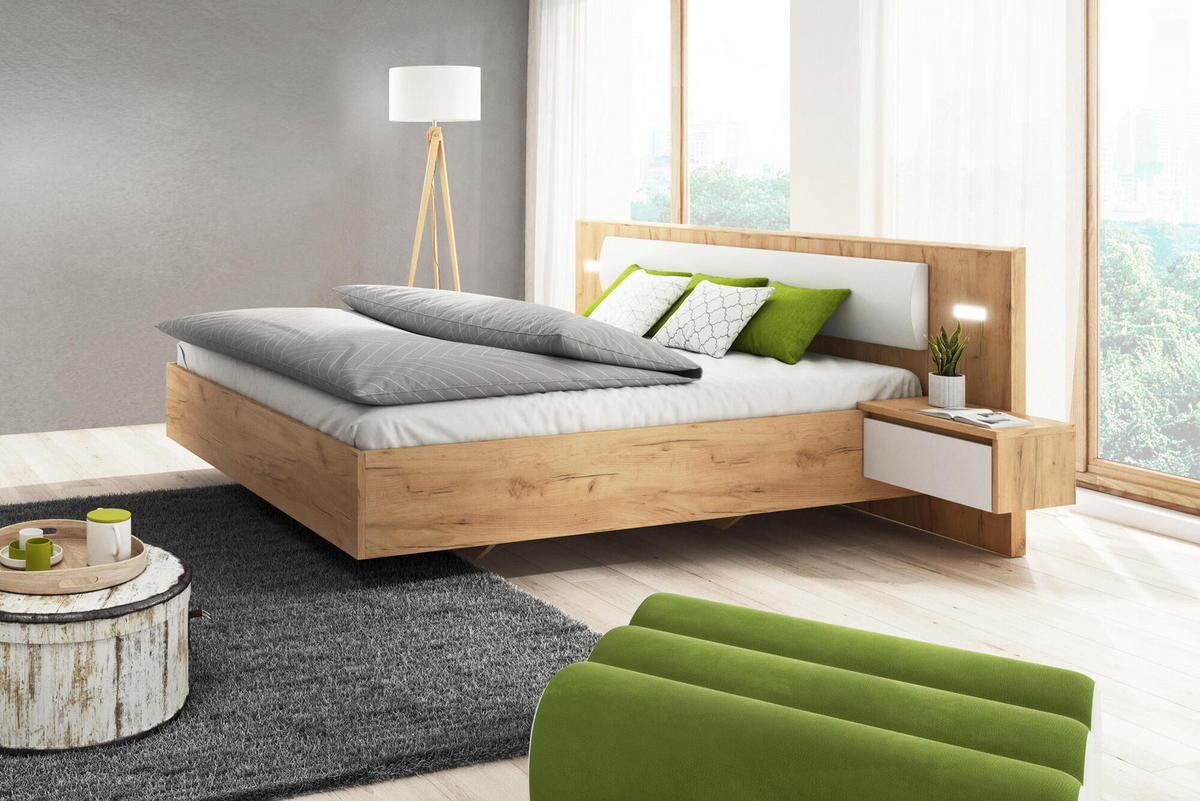 BETTGESTELL XELO Weiß 256x209x93 cm - Weiß, Holzwerkstoff - FURNLUX