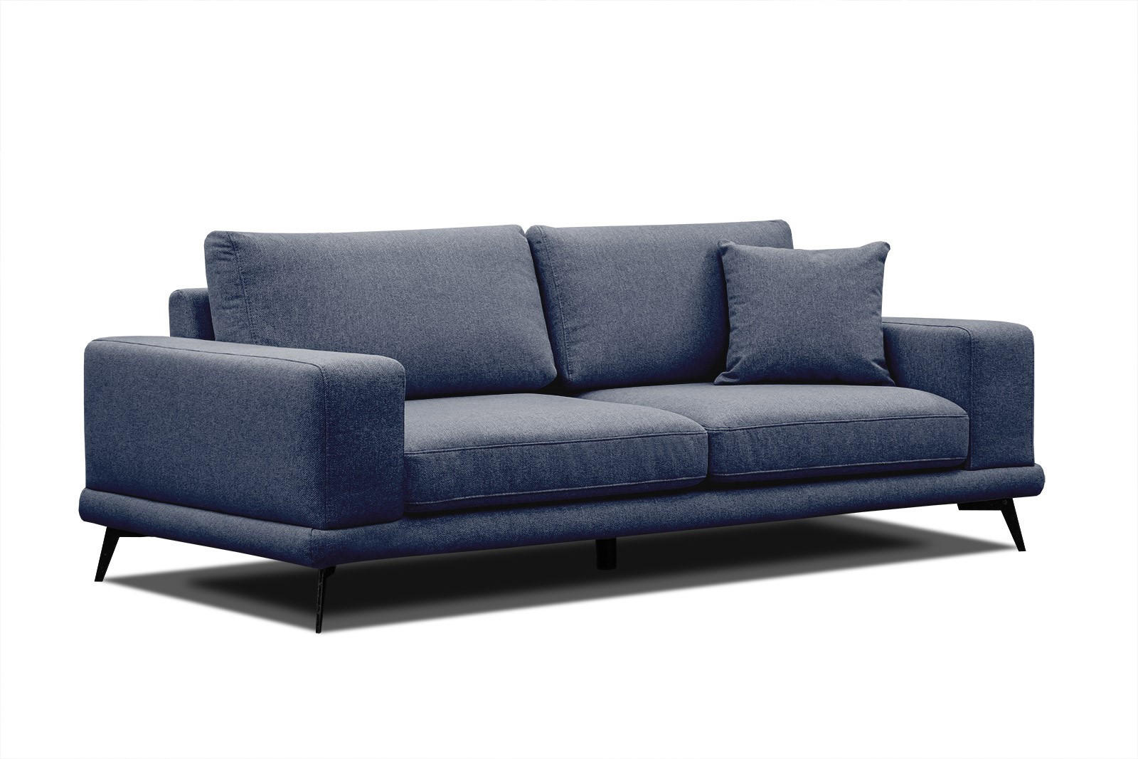 SOFA MEDIOLANE 3-Sitzer, dunkelblau - Dunkelblau, Holzwerkstoff/Textil (233/87/96cm) - Courtois Laville