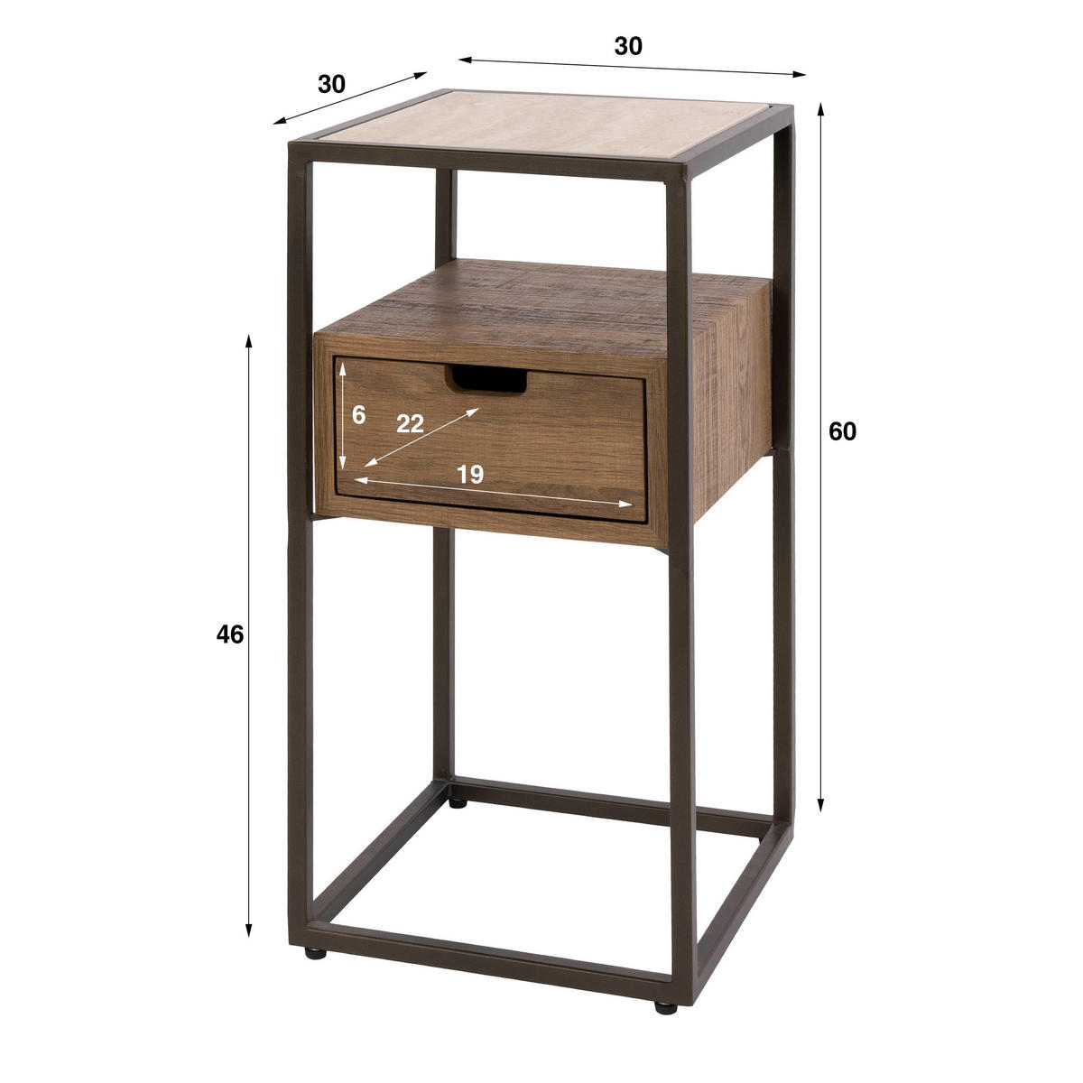 NACHTTISCH XS Braun 36/64/32 cm - Braun, Keramik (64/32/36cm) - Hoyz Collection