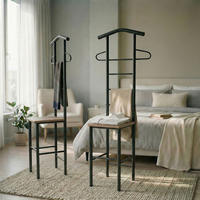 HERRENDIENER JIVO 2ER-SET - Wildeiche/Schwarz, Metall (53/121/47cm) - CARO-Möbel