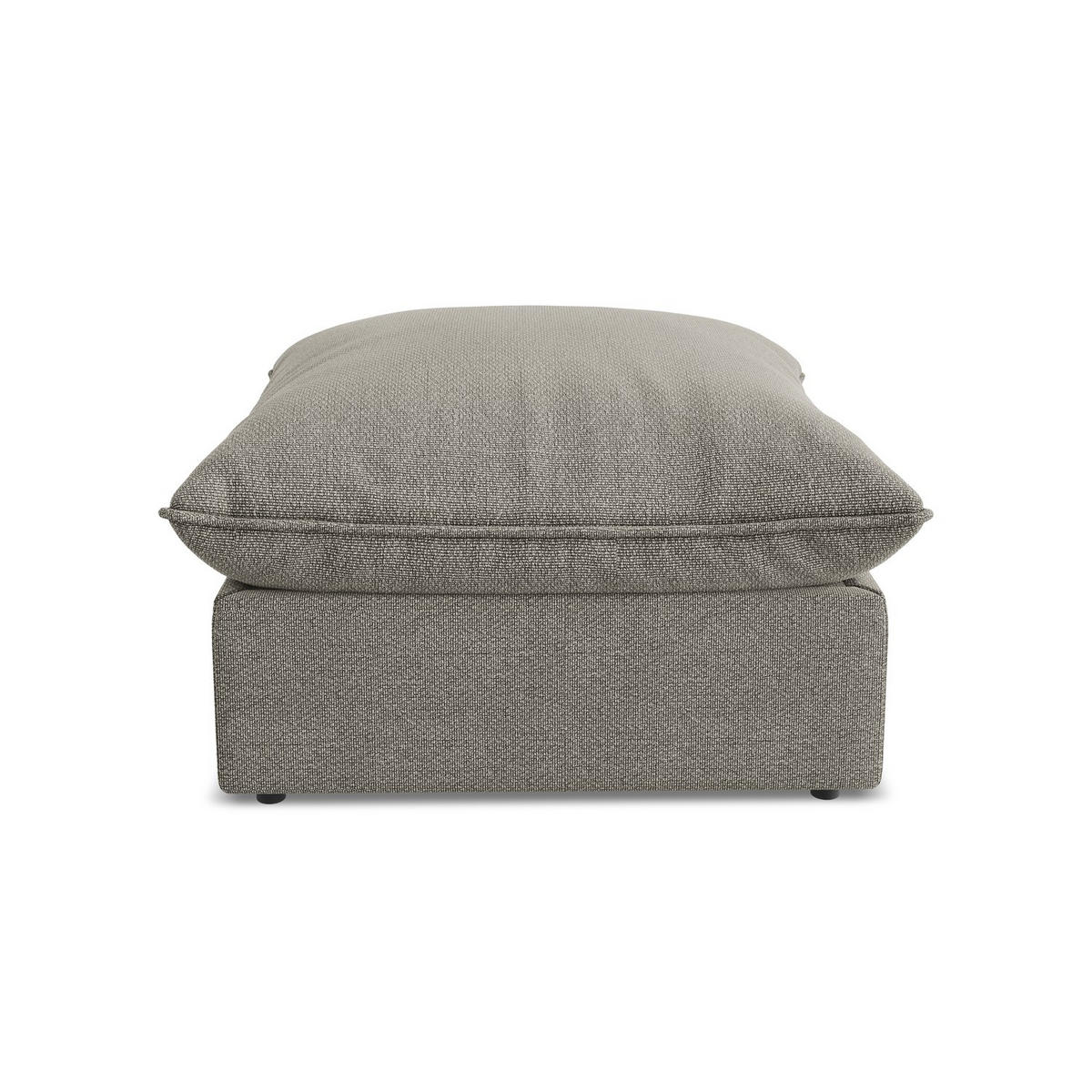 POUF Bouclé Stoff Grau - Schwarz/Grau, Holzwerkstoff/Kunststoff (75/45/75cm) - LaMiaSofa