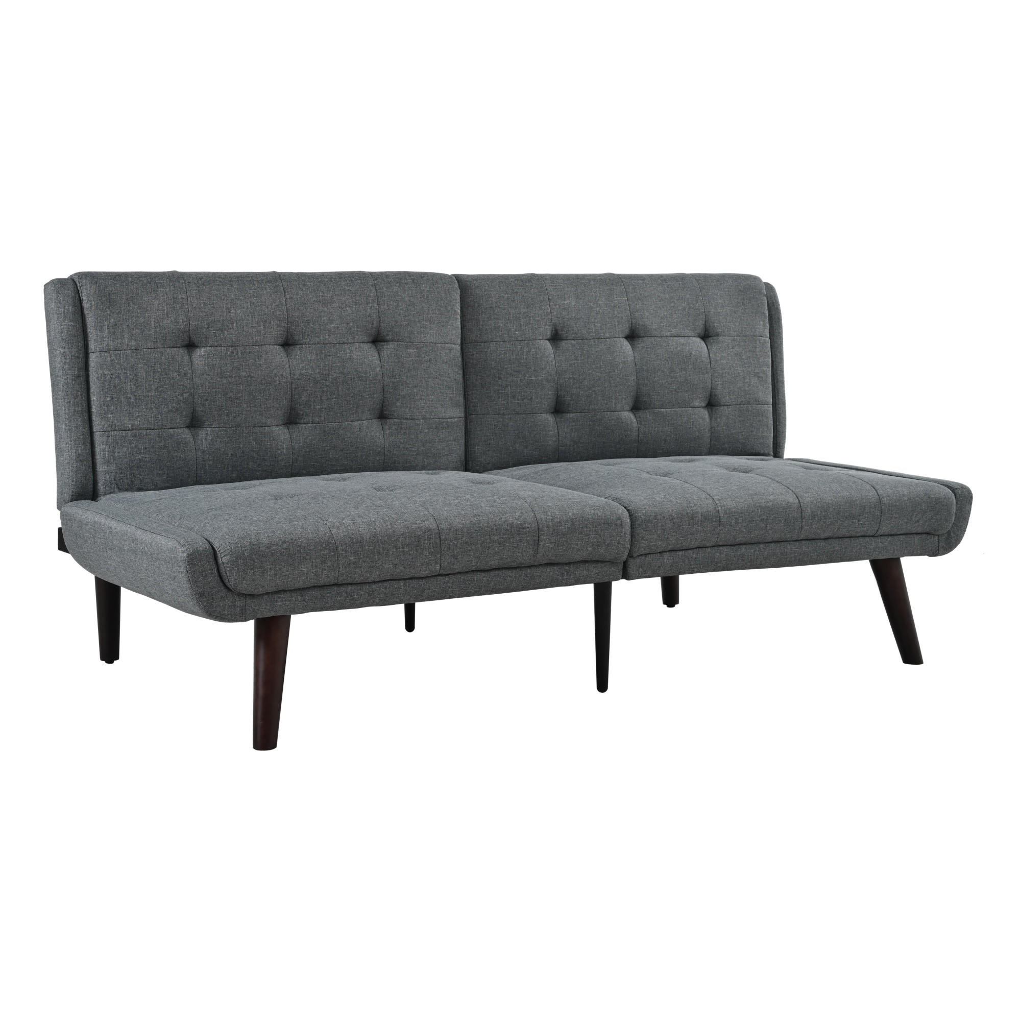 2-SITZER 146/60/70 cm grau aus Leinen mit 5-fach Rückenlehne - Grau, Textil (51/70/157cm) - OKWISH