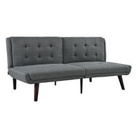ROZKLÁDACÍ pohovka 146/89 cm šedá z lnu s 5polohovým opěradlem a funkcí lůžka - šedá, textil (51/70/157cm) - OKWISH
