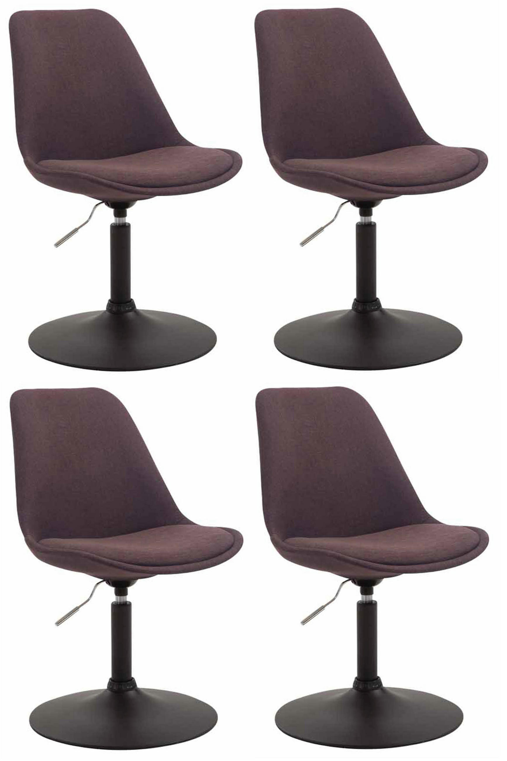 STUHL 4er Set Stoff braun - Schwarz/Braun, Textil/Metall (48/76/57cm) - CLP