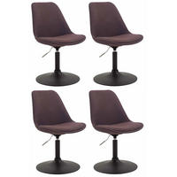 STUHL 4er Set Stoff braun - Schwarz/Braun, Textil/Metall (48/76/57cm) - CLP