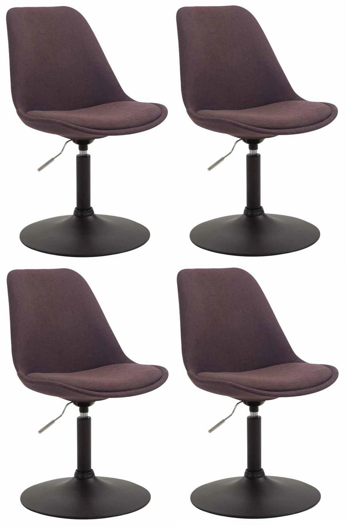 STUHL 4er Set Stoff braun - Schwarz/Braun, Textil/Metall (48/76/57cm) - CLP