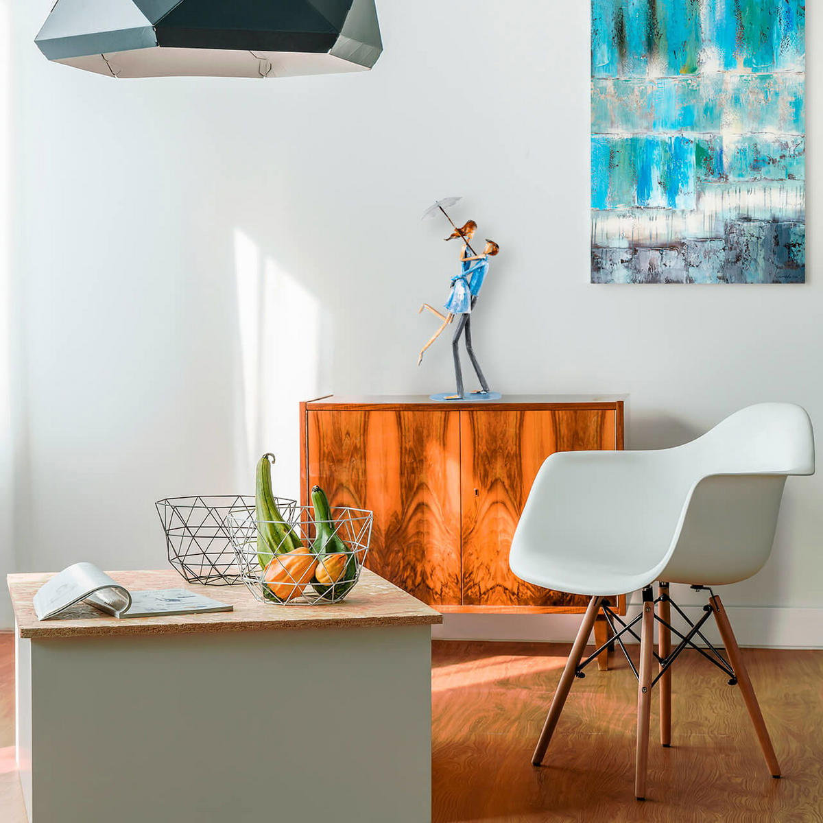 METALLSKULPTUR Blau 70/30 cm - Blau/Braun, Metall (1.5/30/16cm) - KUNSTLOFT