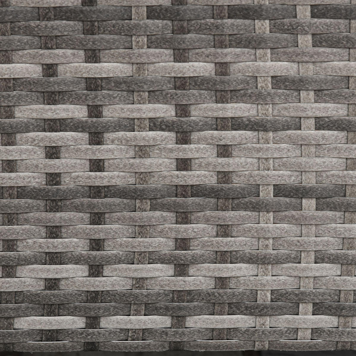 RATTAN Sofa mit Kissen, Dreisitzer, Garten Loungesofa, Stahl, Grau - Grau, Metall (68/78/173cm) - Outsunny