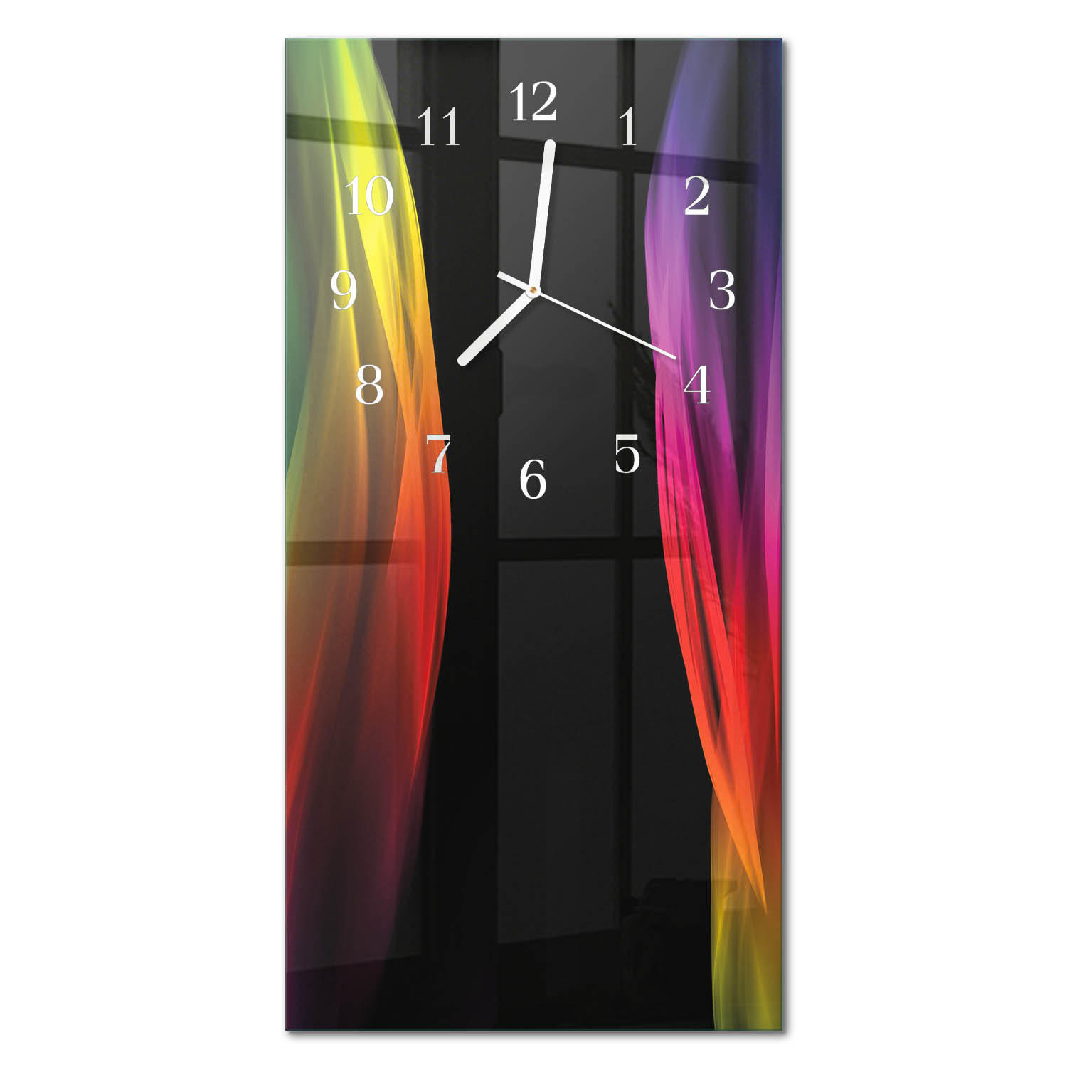 WANDUHR 30x60 cm - Abstrakte Kunst - Multicolor, Glas (30/60/0.4cm) - TULUP