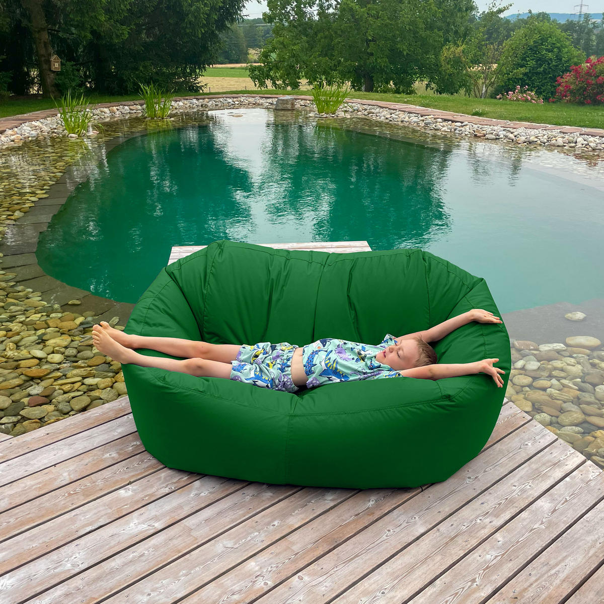 SITZSACK SOFA Lounge tannengrün für Indoor und Outdoor - Waldgrün, Textil (1600/60/1000cm) - Bruni