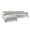 ECKSOFA links Mamaia aus Samt silber 5 Sitzplätze - Silberfarben, Textil (185/293cm) - Micadoni
