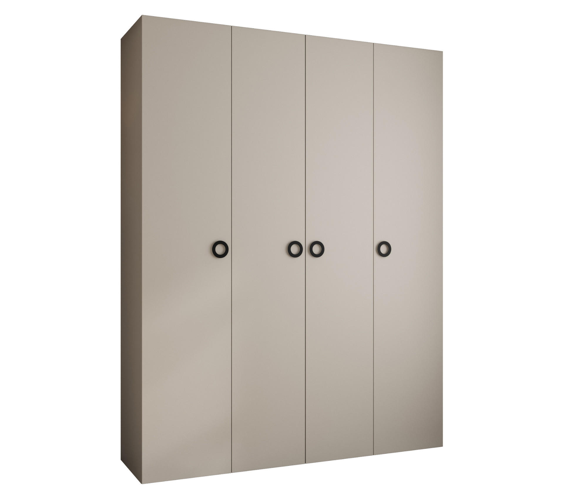 DREHTÜRENSCHRANK 245,5/190/40 4-türig - Kaschmir/Schwarz, Holz/Metall (190/245.5/40cm) - Abiks Möbel