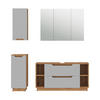 BADMÖBEL-SET Lotta Eiche/Grau mit Kachelstruktur 4 Teile - Eichefarben/Grau, Holzwerkstoff (119.2/62.5/35cm) - Vicco