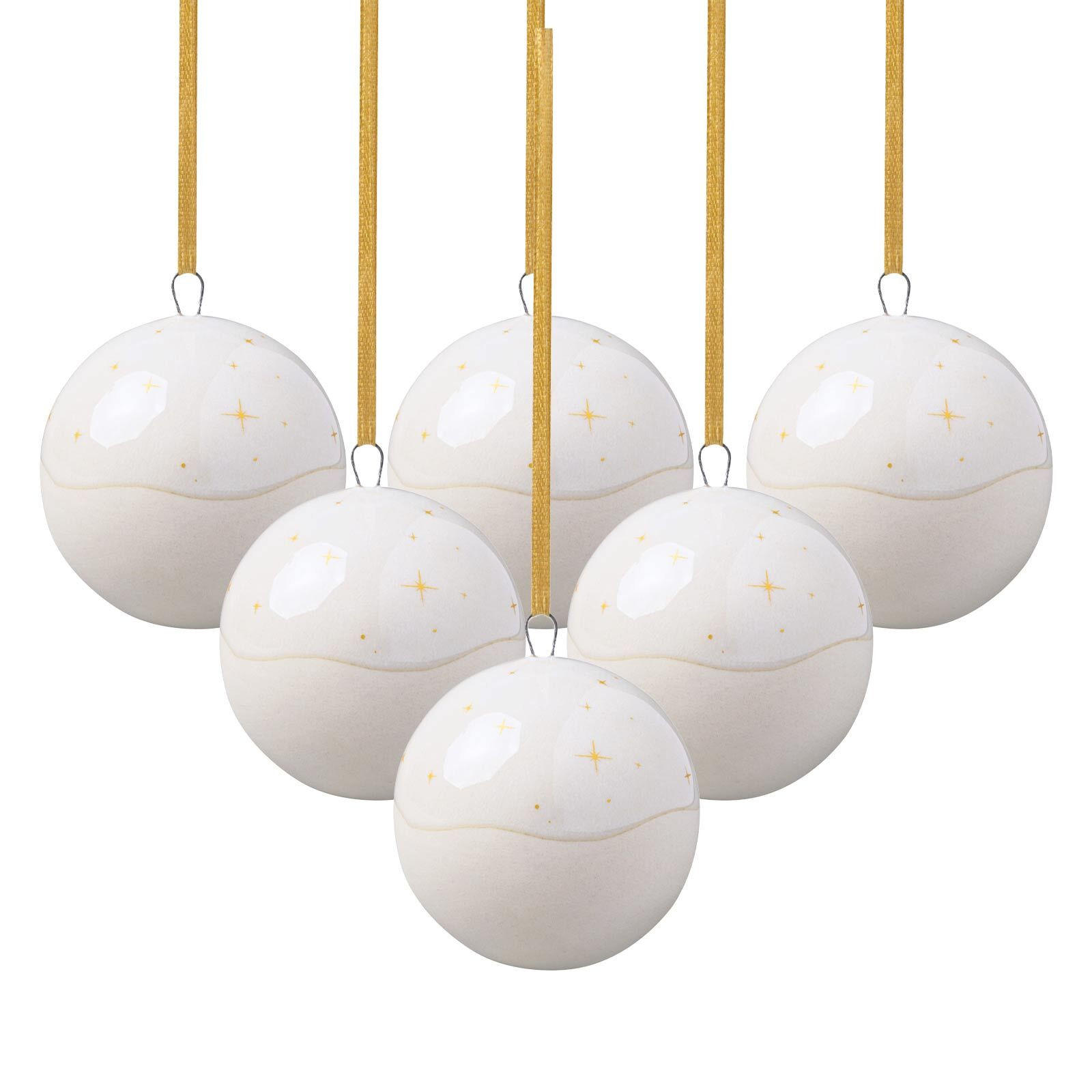 ORNAMENTE KUGEL Winter Glow beige 6er Set - Beige, Keramik (6.2/6.2/6.2cm) - like.Villeroy & Boch