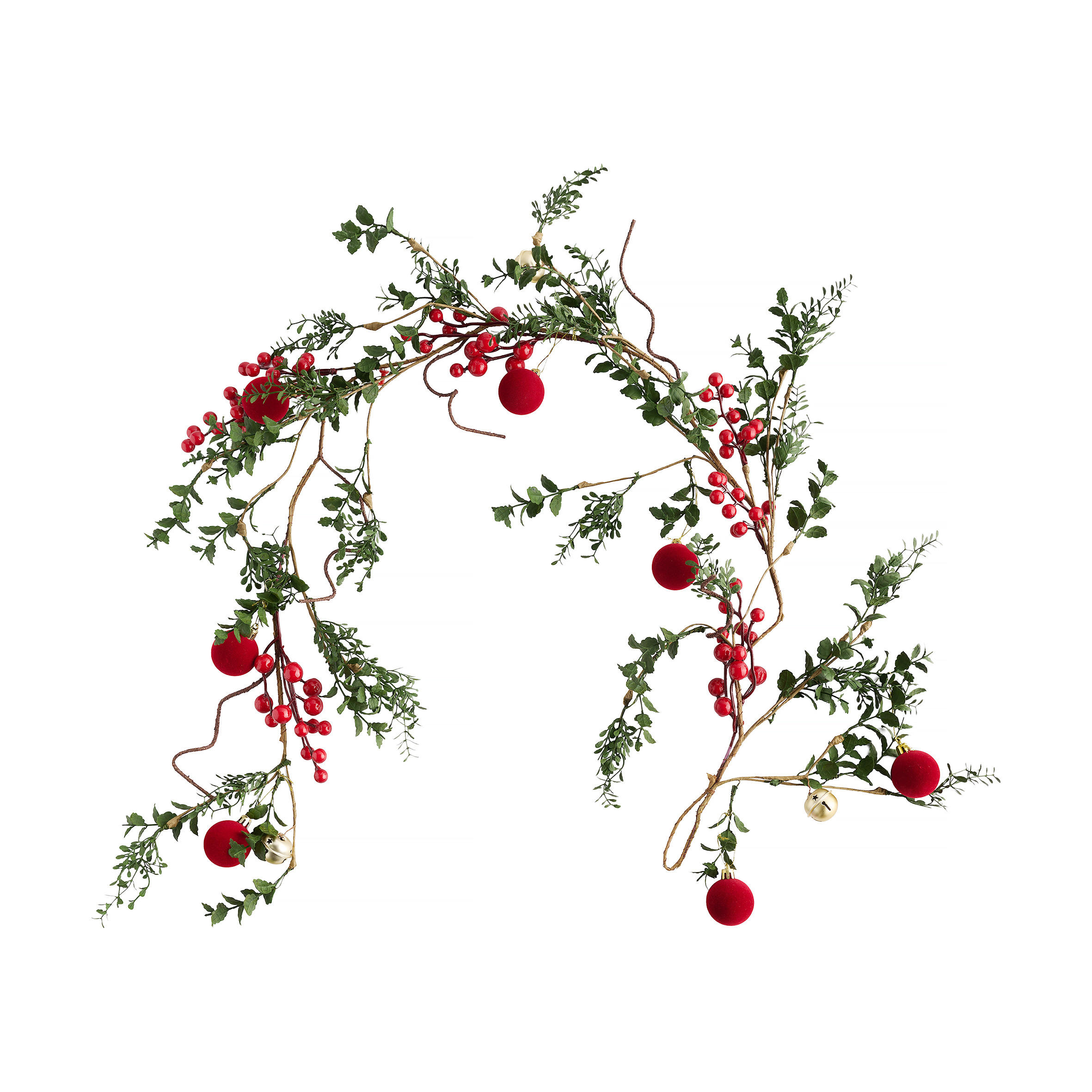 GIRLANDE SOLME, 50x22x8 cm, Rot, Weihnachtsgirlande, Weihnachtsdekoration, Weihnachtsdeko, Deko Wohnzimmer, Winter Christmas, XMAS Geschenk - Rot, Kunststoff (122cm) - home&you