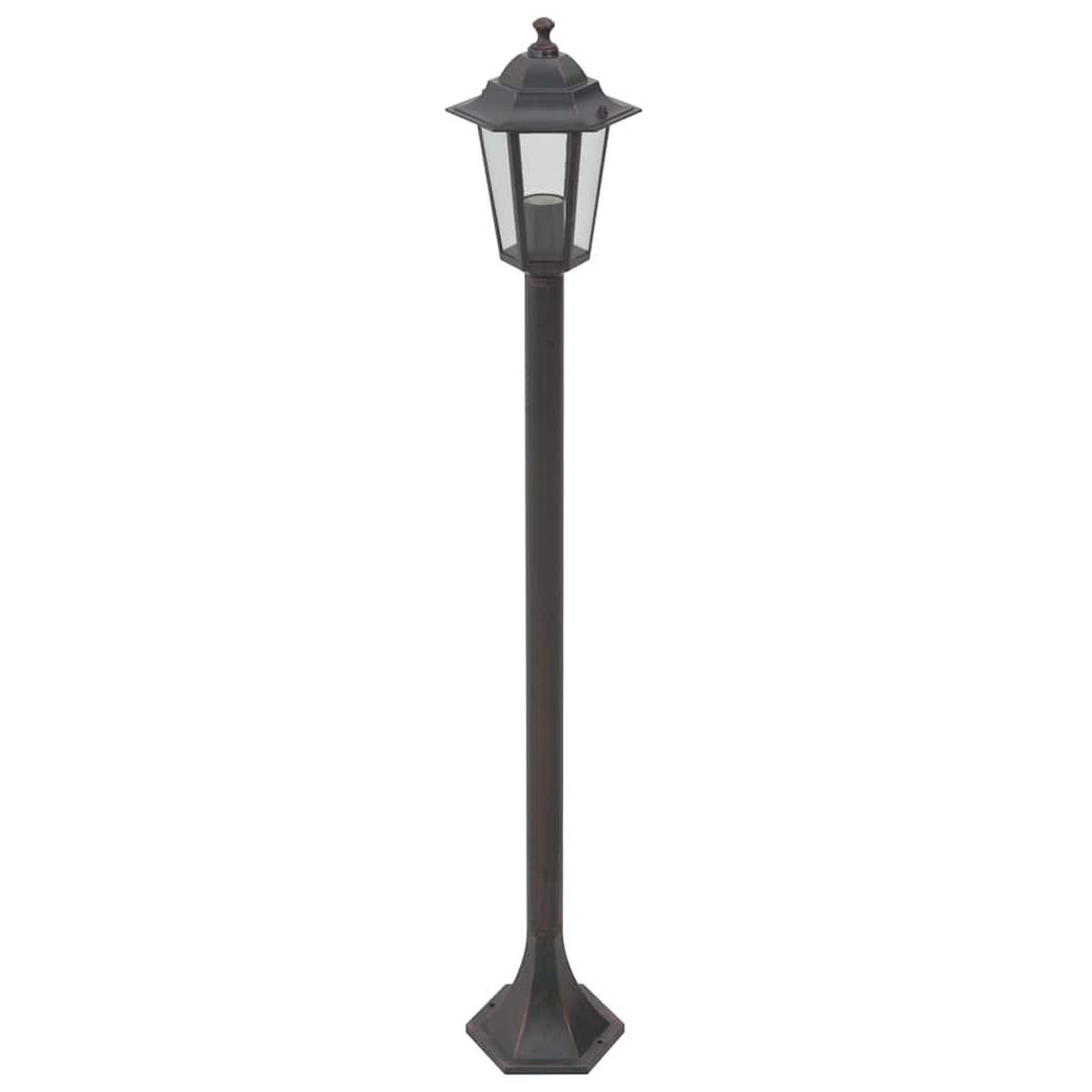 GARTEN-POLLERLEUCHTE 6er Set E27 110 Cm Aluminium Bronzefarben - Braun, Metall (19/19/110cm) - vidaXL