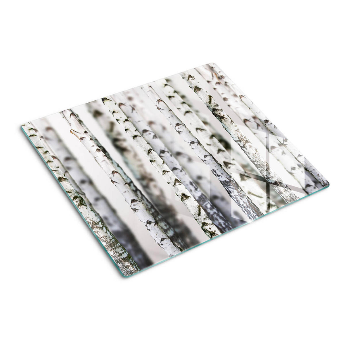 GLASPLATTE 60x52 cm Birkenstämme - Weiß, Glas (60/0.4/52cm) - TULUP