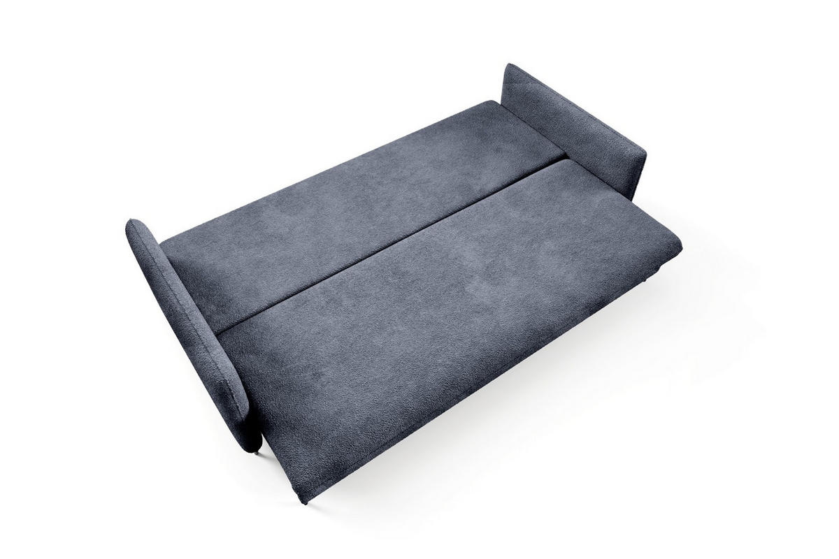 SCHLAFSOFA Belis Boucle in Dunkelblau - Dunkelblau, Holzwerkstoff/Textil (216/95/91cm) - Bettso