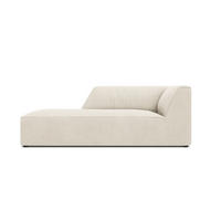 CHAISELONGUE links Ruby aus Cord leichtes beige - Creme, Textil (93/69/180cm) - Micadoni