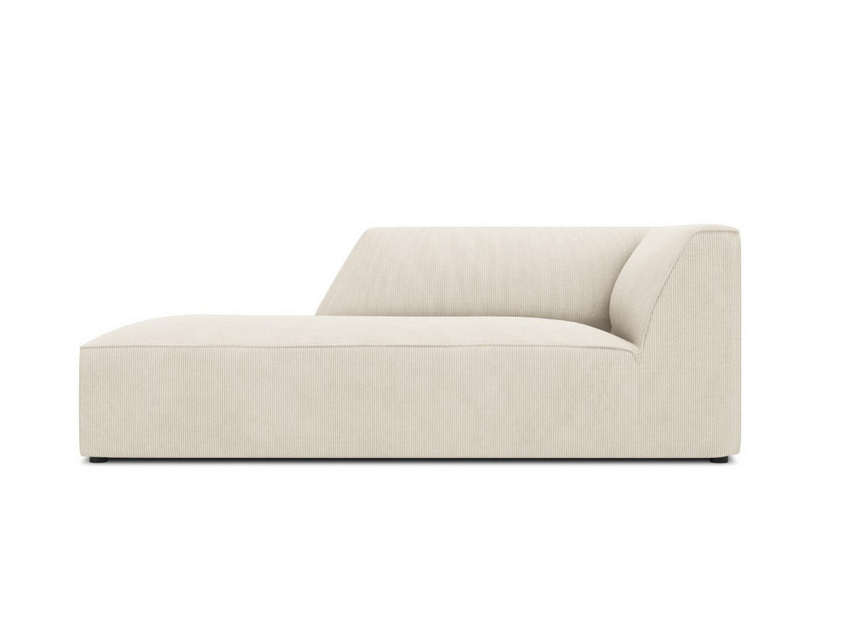 CHAISELONGUE links Ruby aus Cord leichtes beige - Creme, Textil (93/69/180cm) - Micadoni