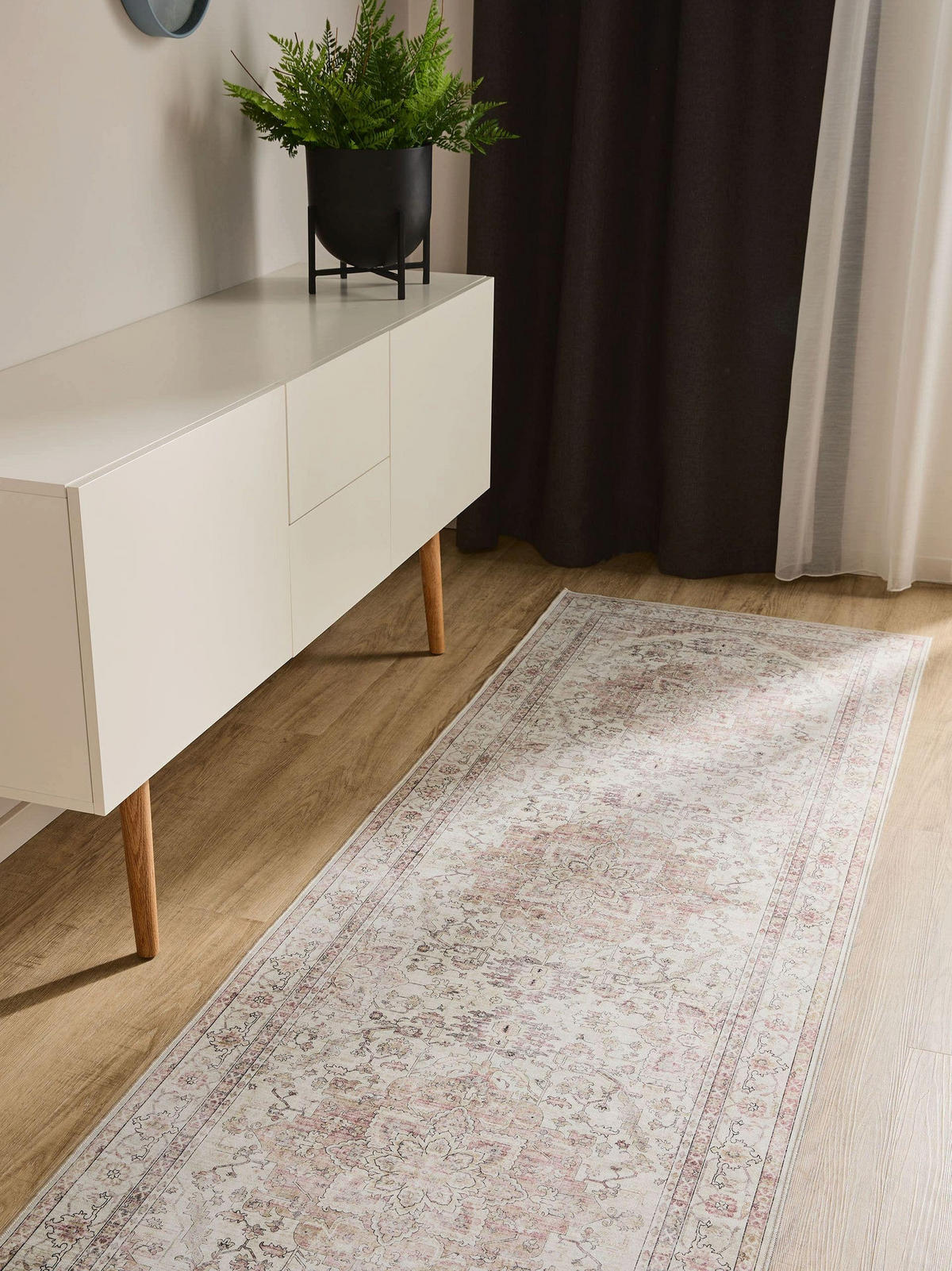 VINTAGE-LÄUFER George waschbar 80x240 cm - Beige/Rosa, Kunststoff (80/240cm) - benuta