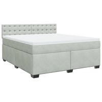 BOXSPRINGBETT 180/200 Cm Grau Samt - Grau, Textil (180/200cm) - vidaXL