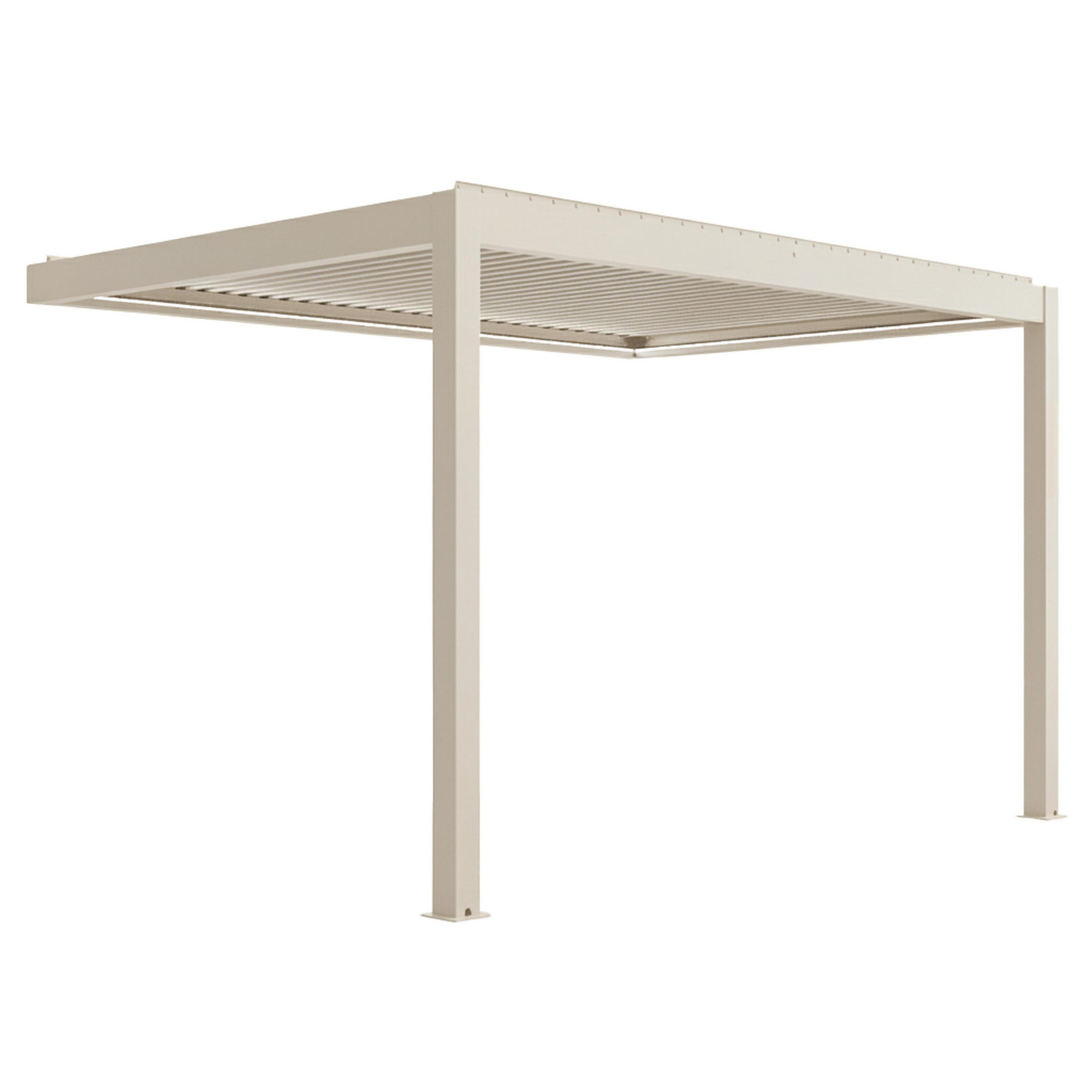 PERGOLA 3x4 m, Cremefarbe - Beige, Metall (275/257/397cm) - Oviala