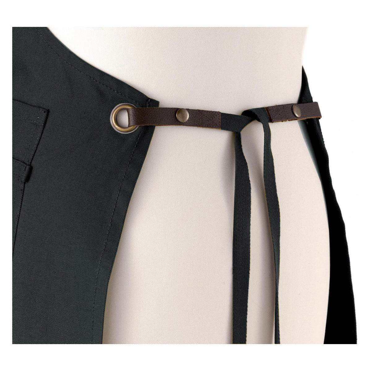 KÜCHENSCHÜRZE Léo schwarz 70 x 90 cm - Schwarz, Textil (70/90cm) - Winkler